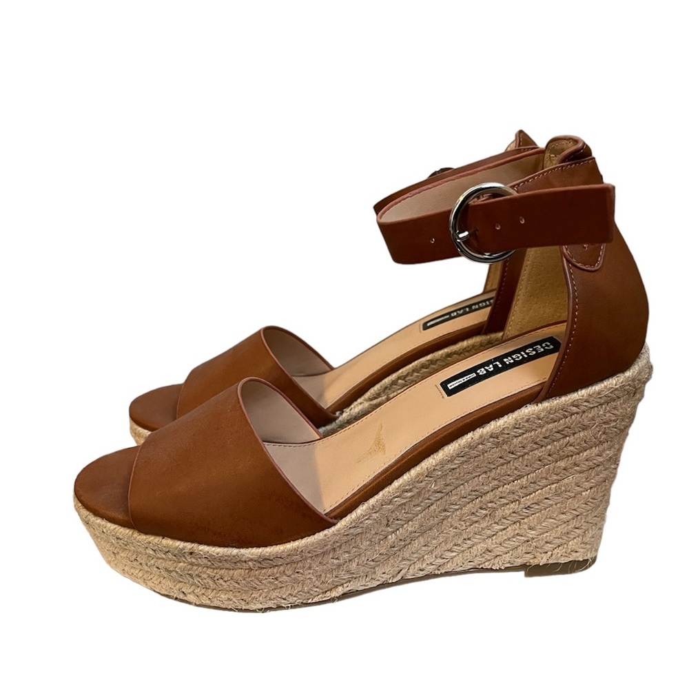 Design Lab Brown Espadrille Wedge Sandals
